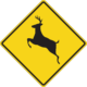 Yellow warning deer sign to help you lower your risk for a deer collision